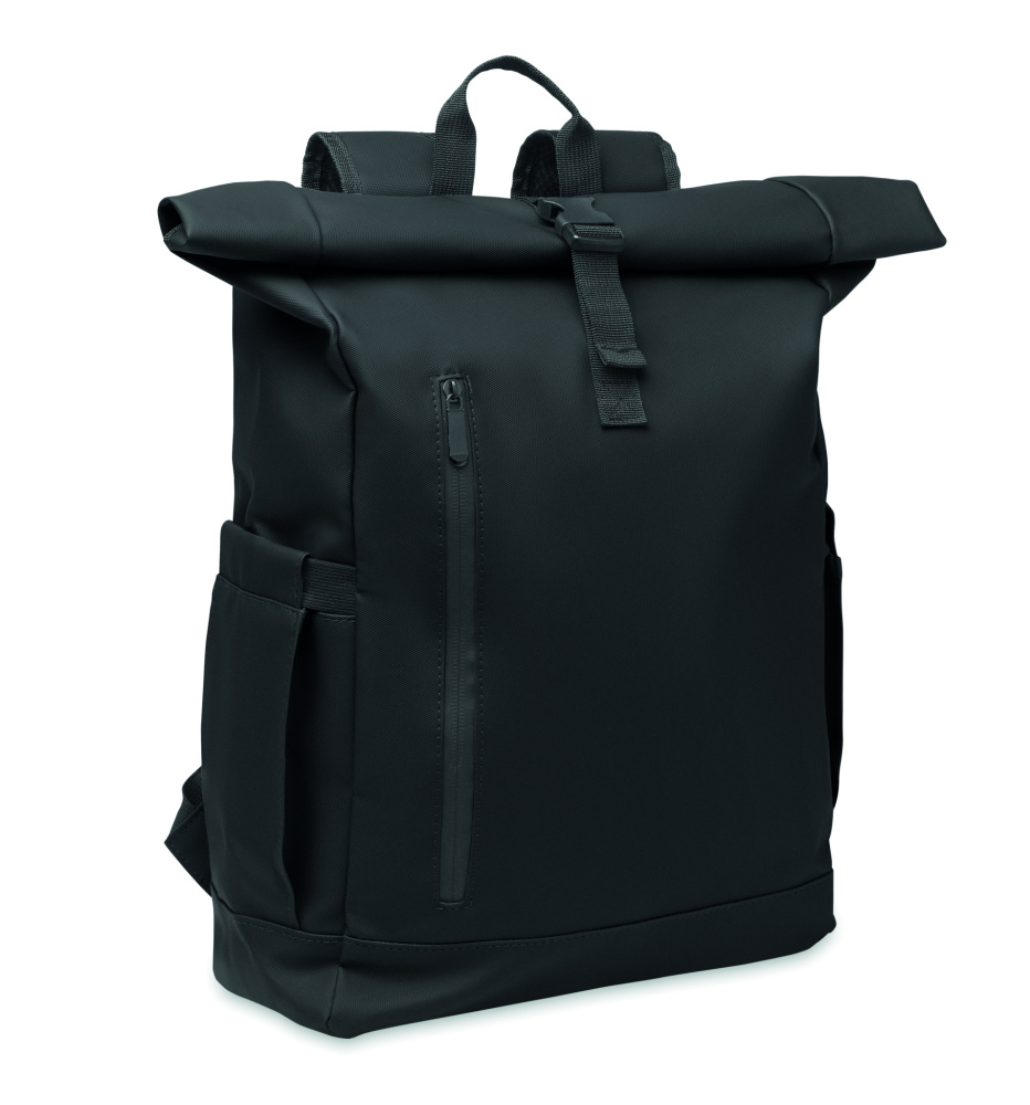 Logotrade promotional giveaway picture of: Rolltop laptop rucksack 600D