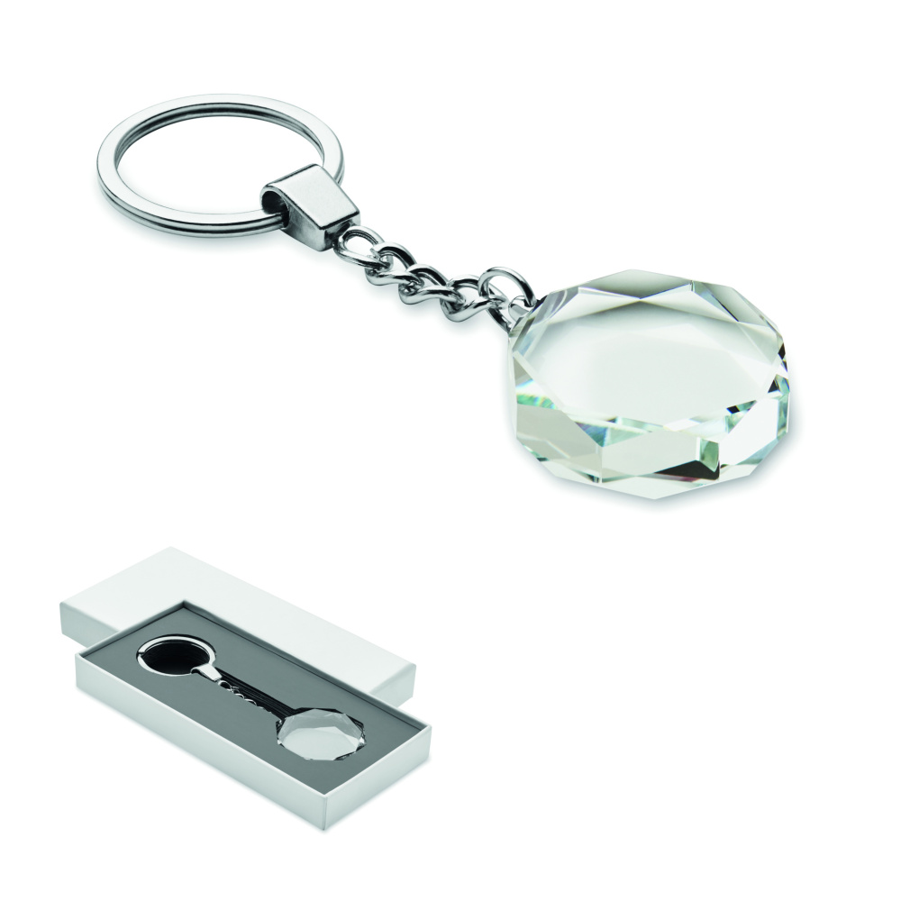 Logotrade promotional gift picture of: Glass round award key ring