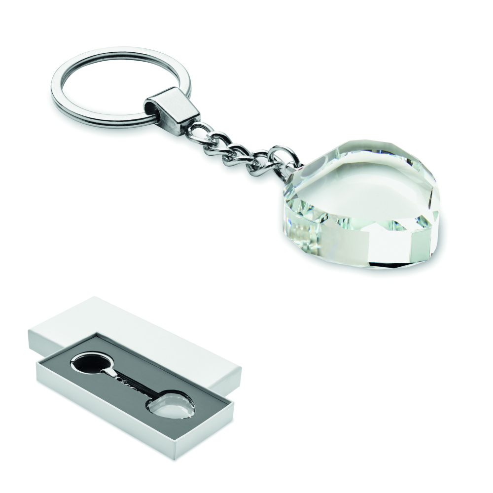 Logotrade promotional item image of: Glass heart award key ring