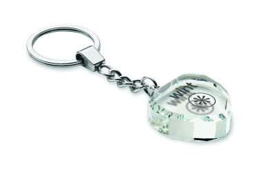 Logo trade promotional merchandise image of: Glass heart award key ring