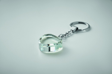 Logo trade business gifts image of: Glass heart award key ring