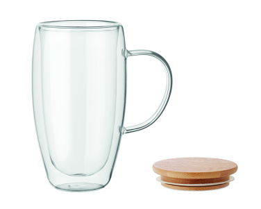 Logotrade promotional product picture of: Double wall glass mug 450ml
