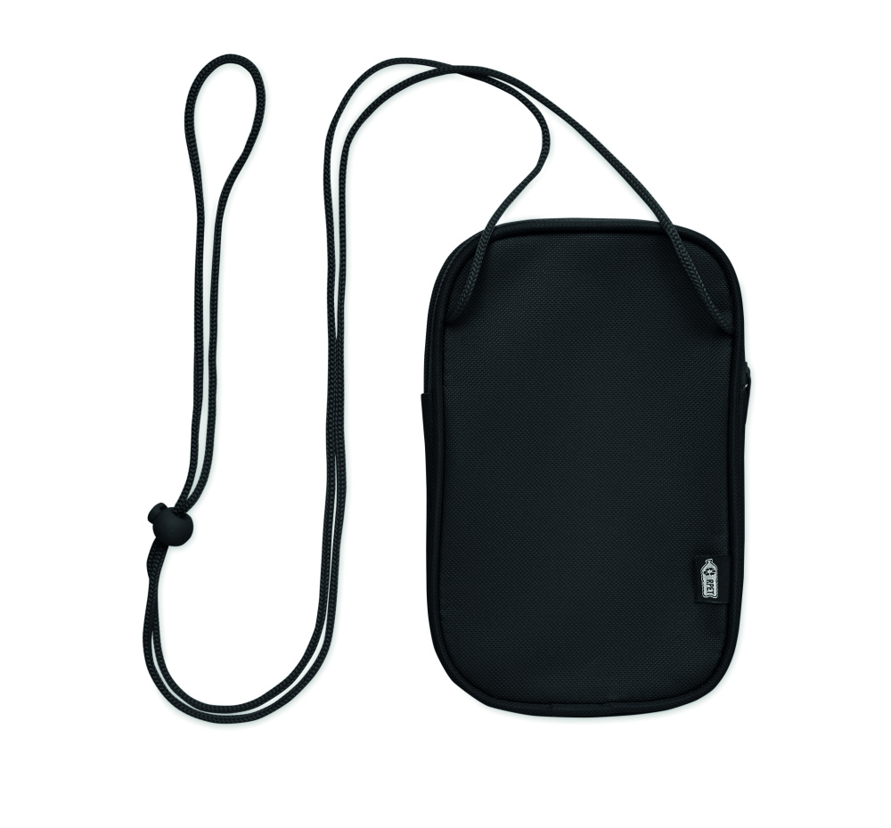 Logo trade business gifts image of: RPET cross body travel pouch