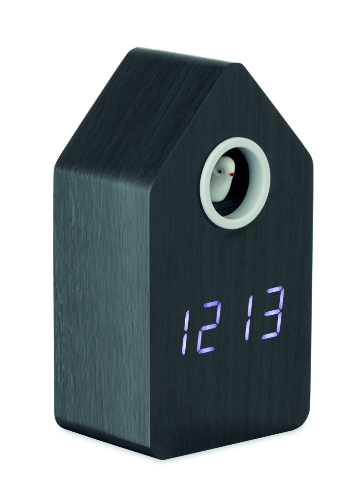 Logo trade promotional merchandise image of: MDF cuckoo alarm clock