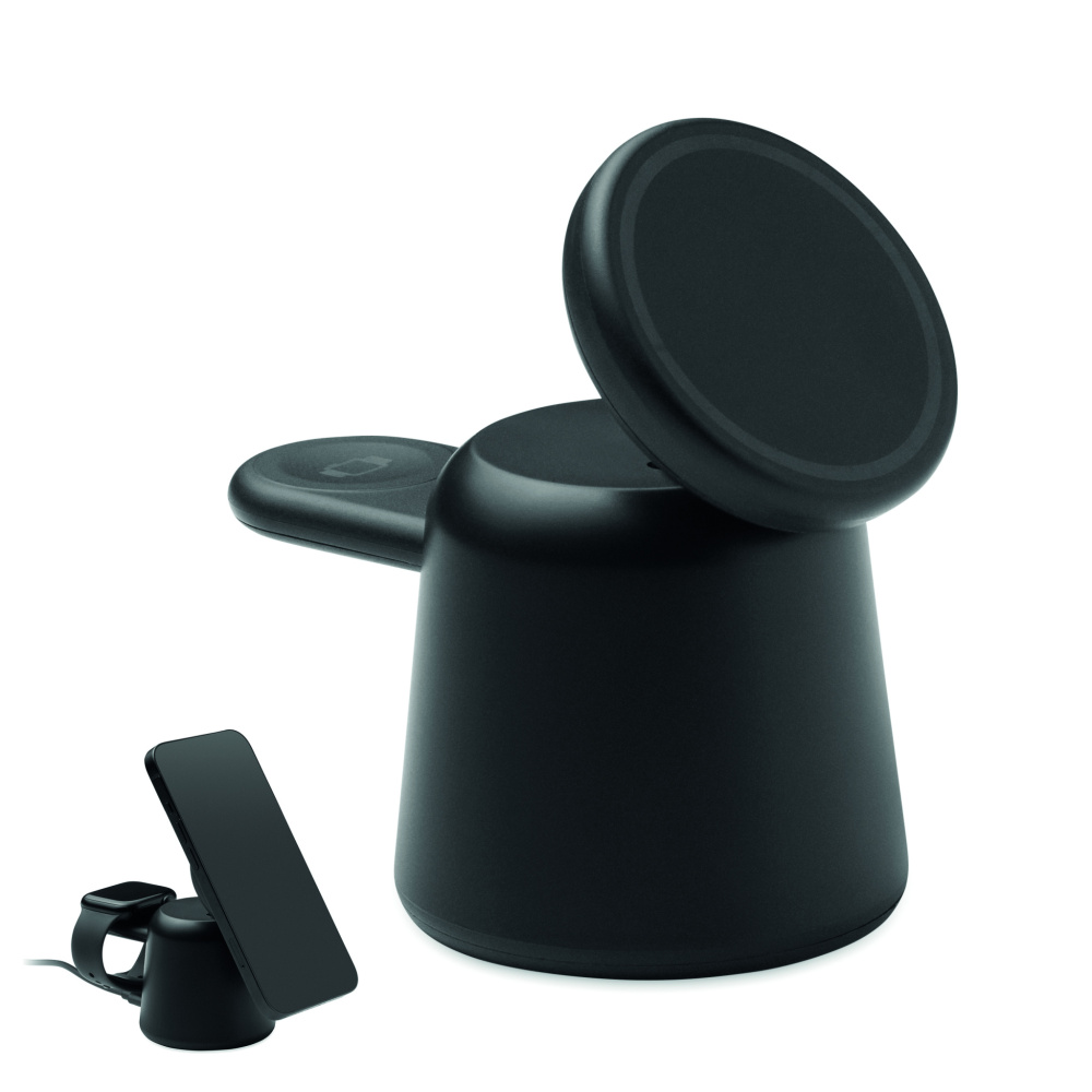 Logo trade promotional items image of: 3 in 1 wireless charger 15W