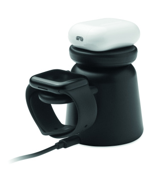 Logo trade promotional products picture of: 3 in 1 wireless charger 15W