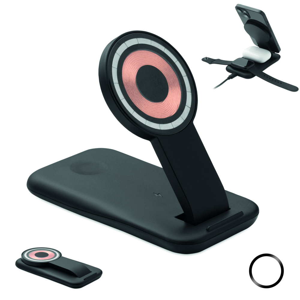 Logotrade corporate gift image of: 3 in 1 wireless charger 15W