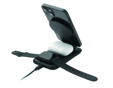 Logo trade advertising product photo of: 3 in 1 wireless charger 15W