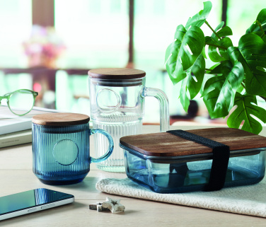 Logo trade promotional items picture of: Ribbed glass mug 300ml