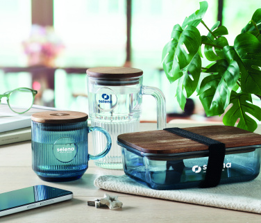 Logotrade promotional items photo of: Ribbed glass mug 300ml