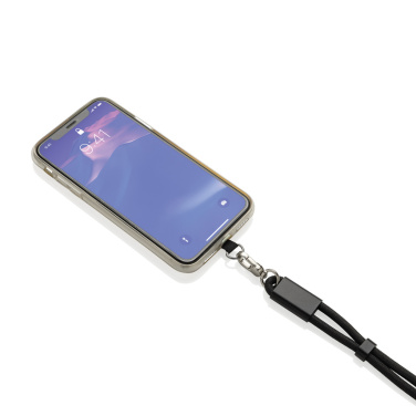 Logo trade corporate gifts image of: LoopAmp RCS RPET adjustable phone wrist strap 60W cable