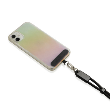 Logo trade advertising products picture of: LoopAmp RCS RPET adjustable phone wrist strap 60W cable