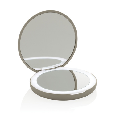 Logo trade business gift photo of: Lumora RCS recycled plastic LED re-chargeable make-up mirror