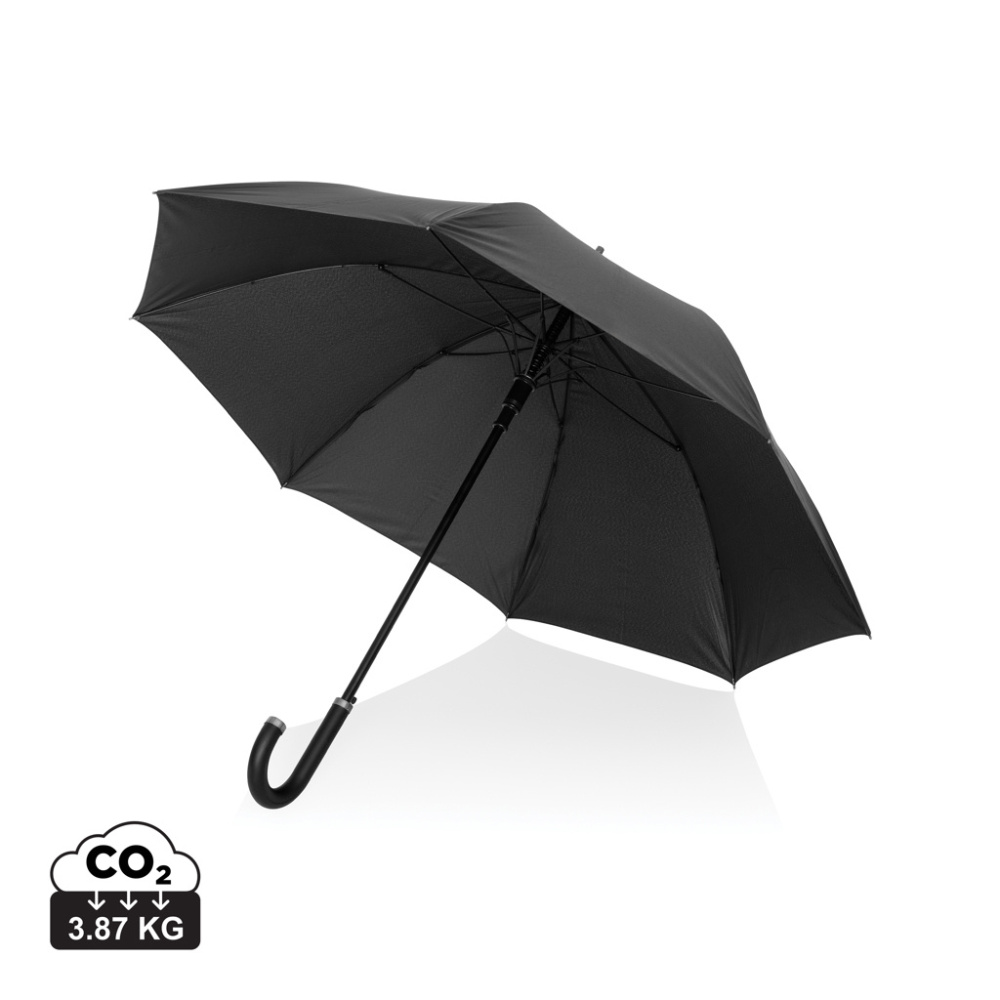 Logo trade promotional products image of: Swiss Peak Vero Aware™ RPET 25” umbrella w luxe handle