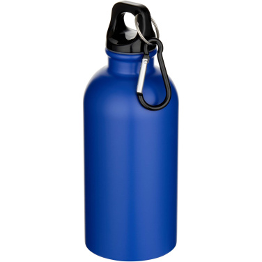 Logotrade promotional merchandise picture of: Oregon 400 ml matte RCS recycled single wall stainless steel water bottle with carabiner