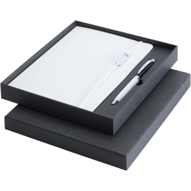 Logo trade promotional products image of: Legato Elegance A5 hard cover notebook and rollerball pen set