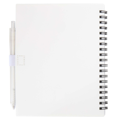 Logotrade promotional merchandise image of: Niove recycled plastic soft cover notebook and ballpoint pen set (blue ink)