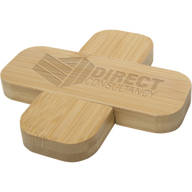 Logo trade business gift photo of: Croc bamboo trivet - small