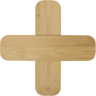Logo trade promotional merchandise image of: Croc bamboo trivet - large