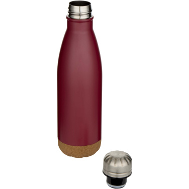 Logo trade advertising product photo of: Cove 500 ml double wall vacuum insulated stainless steel water bottle with cork details