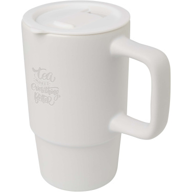 Logo trade corporate gifts picture of: Carter 450 ml ceramic mug with plastic lid