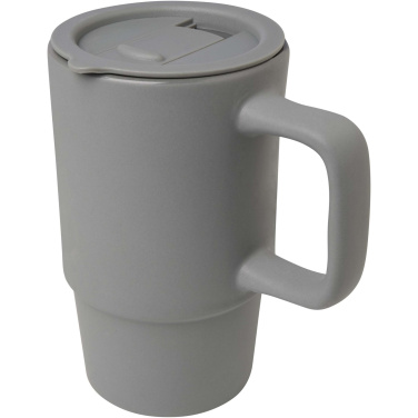 Logo trade promotional gifts image of: Carter 450 ml ceramic mug with plastic lid