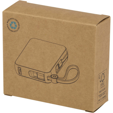 Logo trade promotional giveaway photo of: Acrux 10.000 mAh 35W tablet power bank with built in Type-C cable - made from recycled plastic