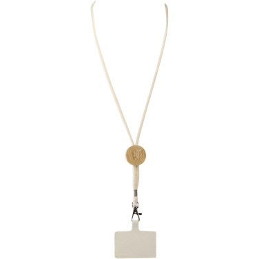 Logo trade promotional item photo of: Adhab smartphone lanyard with bamboo details
