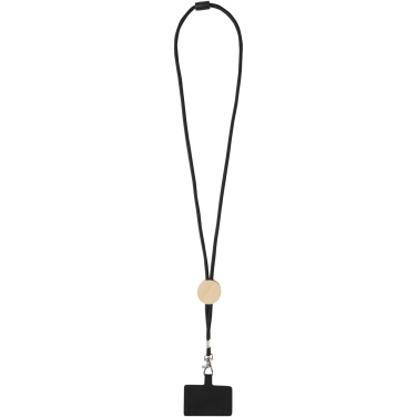 Logotrade promotional gift image of: Adhab smartphone lanyard with bamboo details