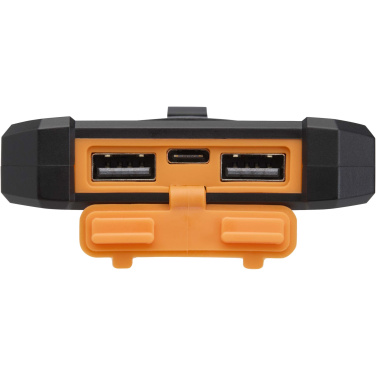 Logotrade promotional products photo of: Altair 5000 mAh 10W recycled plastic rugged solar power bank with built-in torch