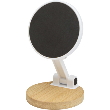 Logotrade advertising product picture of: Alcor recycled plastic foldeable magnetic phone stand with bamboo details