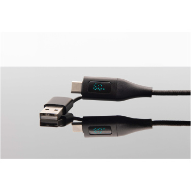 Logo trade promotional gifts picture of: SCX.design C51 60W 5-in-1 rPET fast charging cable with display