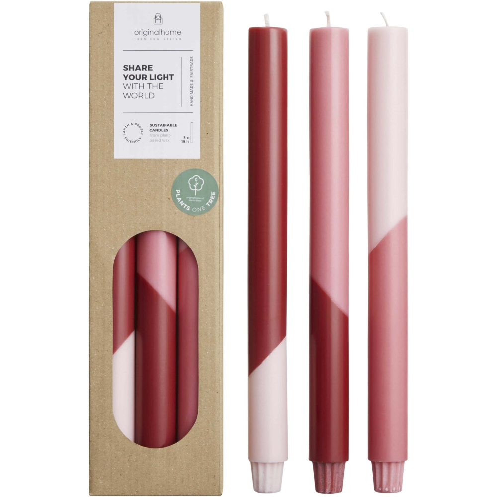 Logo trade advertising products image of: Originalhome Eden diagonal candles - set of 3