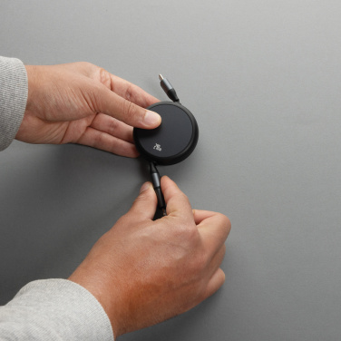 Logo trade advertising product photo of: Terra RCS recycled aluminium retractable 240W 2-in-1 cable