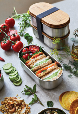 Logo trade promotional giveaway photo of: Black+Blum Stainless Steel Double Bento Box