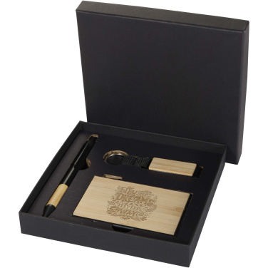 Logo trade promotional gifts picture of: Minka RCS recycled aluminium ballpoint pen, keychain and RFID card holder gift set