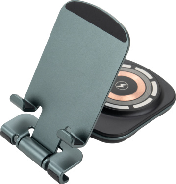 Logo trade corporate gifts picture of: Phone holder with wireless charger