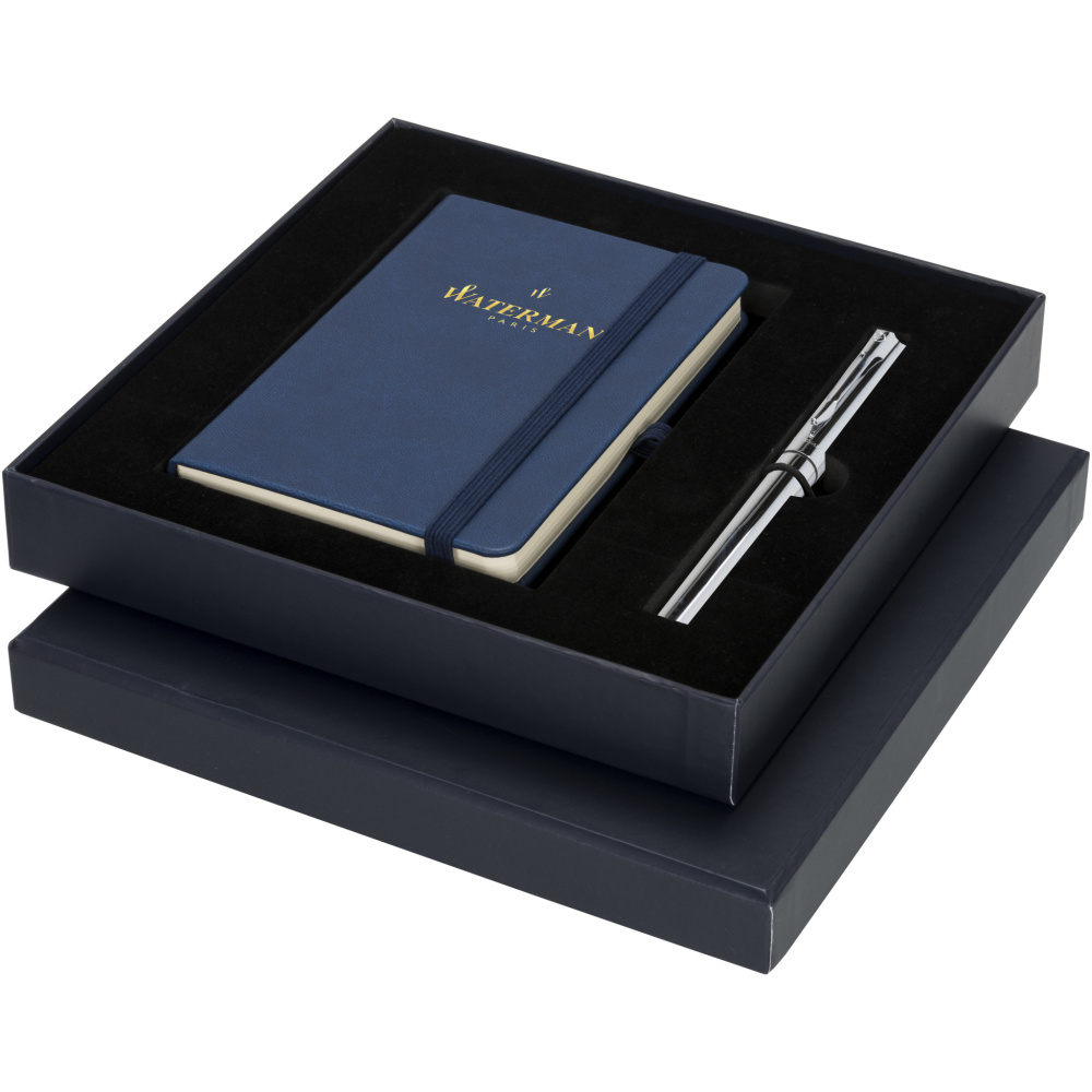 Logo trade corporate gifts image of: Waterman gift box with A6 notebook