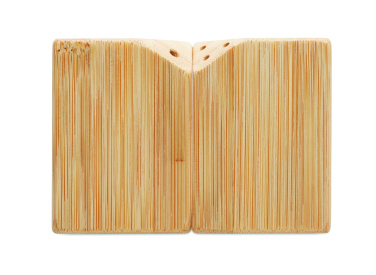 Logo trade promotional item photo of: Bamboo salt & pepper set