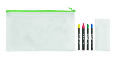 Logo trade promotional items image of: Pencil case with 4 crayons