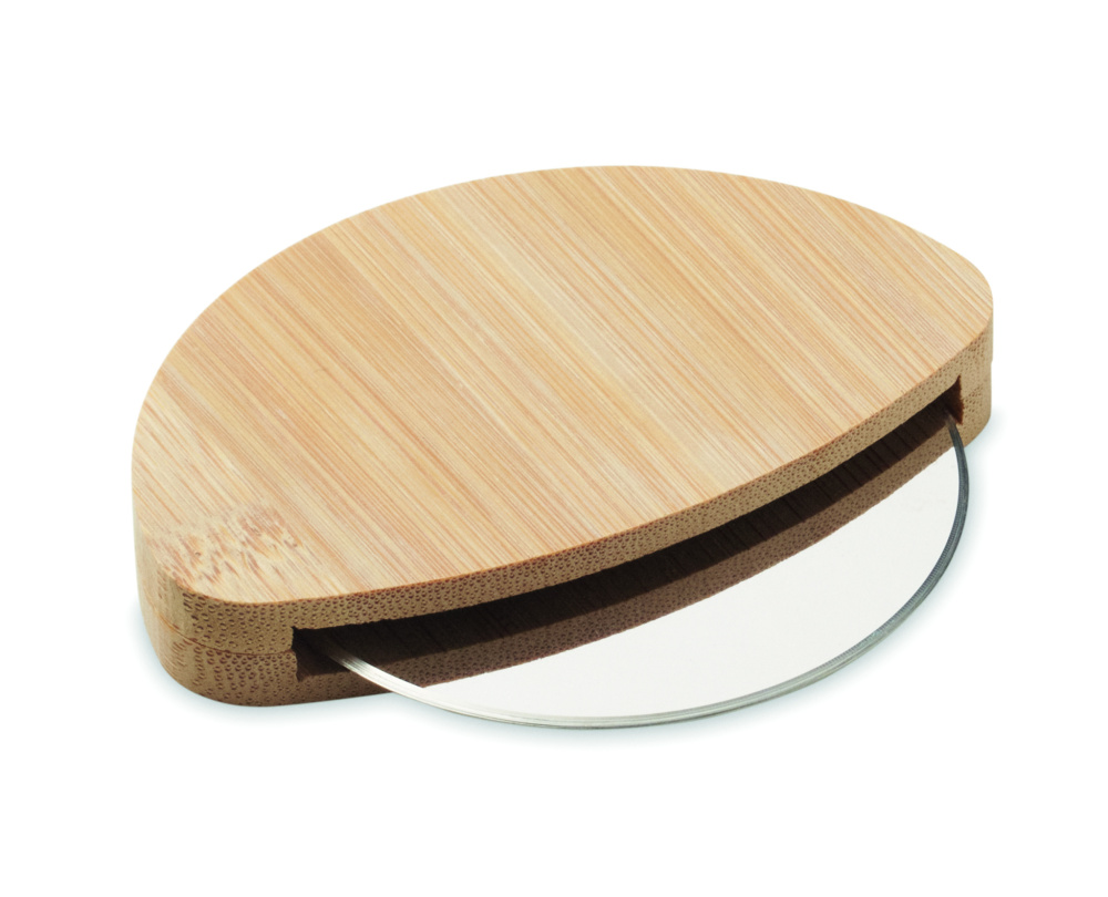Logo trade promotional gifts picture of: Round bamboo pizza cutter