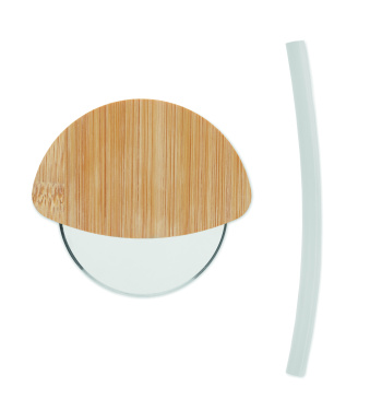 Logo trade promotional items picture of: Round bamboo pizza cutter