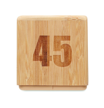 Logo trade advertising products image of: Bamboo twist snooze timer
