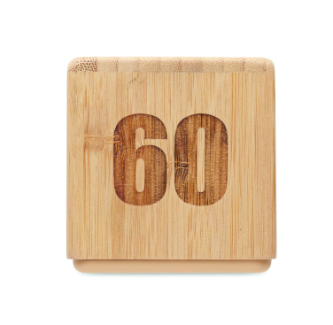 Logo trade business gifts image of: Bamboo twist snooze timer