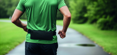 Logotrade promotional giveaway image of: Sports waist bag 600D RPET