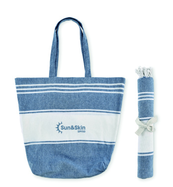 Logotrade promotional product picture of: Beach bag with hammam towel