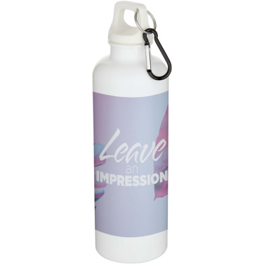 Logo trade advertising products image of: Oregon 750 ml solid colour RCS recycled plastic water bottle with carabiner