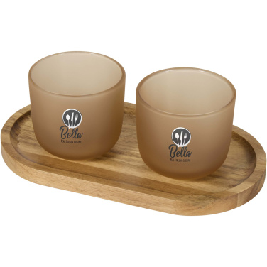 Logotrade promotional giveaway image of: Male wooden serving tray and glass cups set