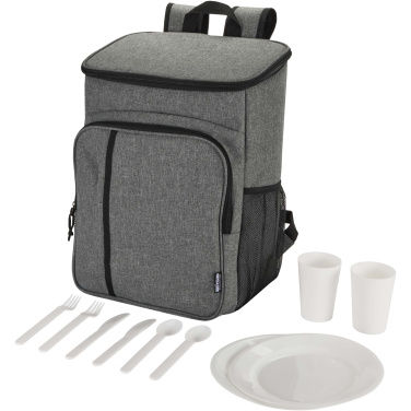 Logo trade promotional giveaway photo of: Tundra GRS recycled picnic cooler backpack with cutlery set 20L