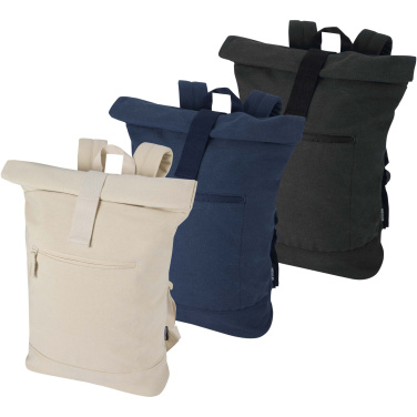 Logo trade promotional giveaway photo of: Recanvas 14” GRS recycled rolltop backpack 16L